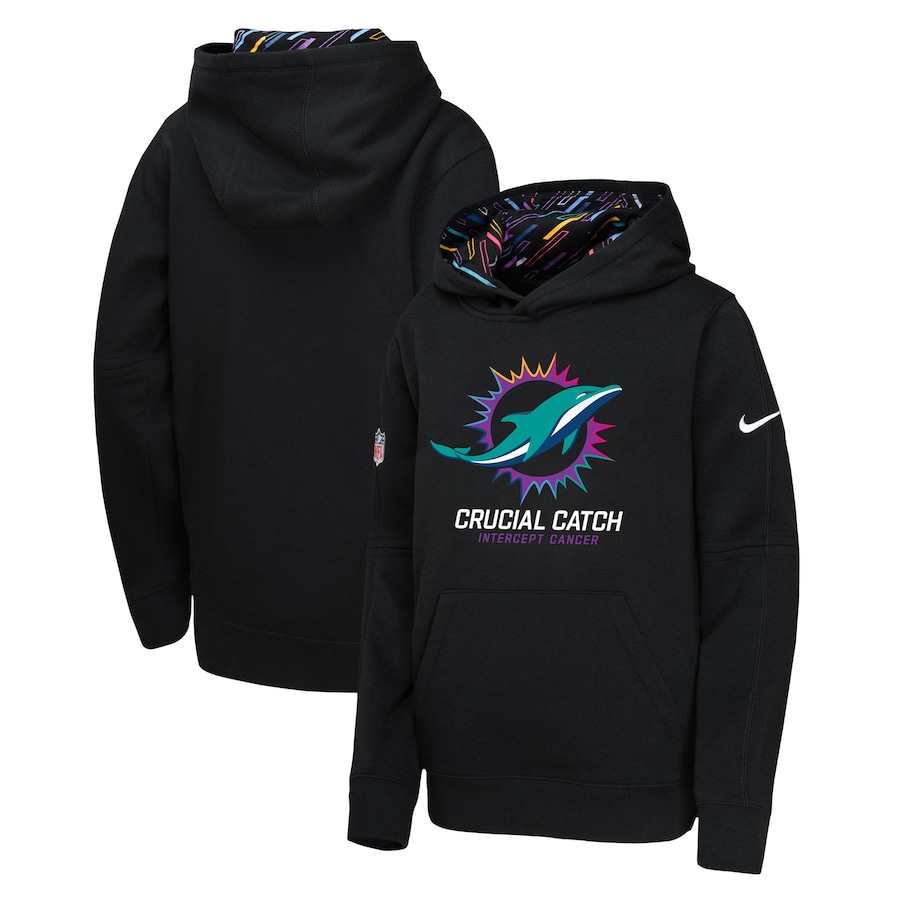 Youth Miami Dolphins 2024 Nike NFL black hoodie->youth nfl jersey->Youth Jersey